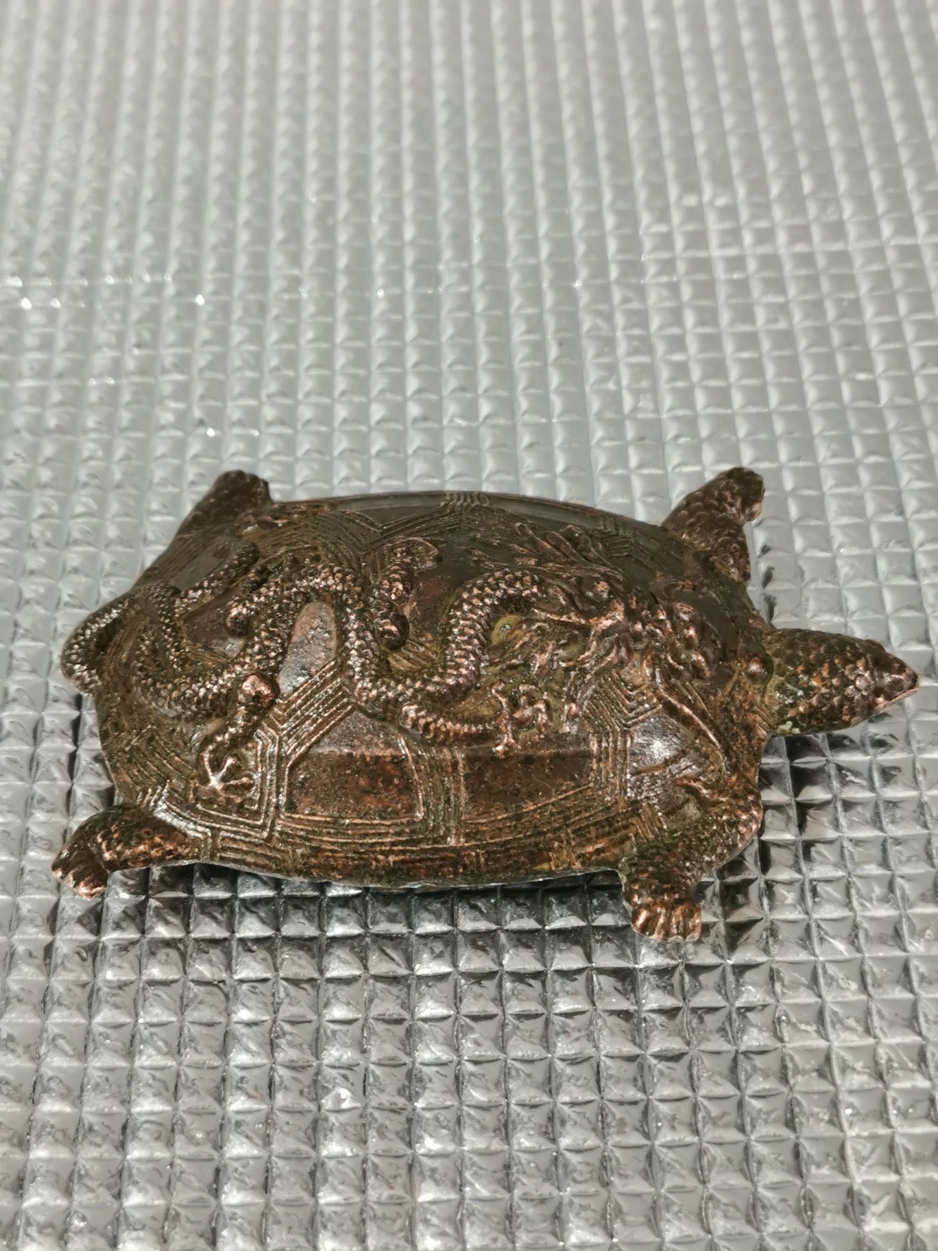 Chinese Antique Pure Copper Bagua Decoration Dragon Turtle