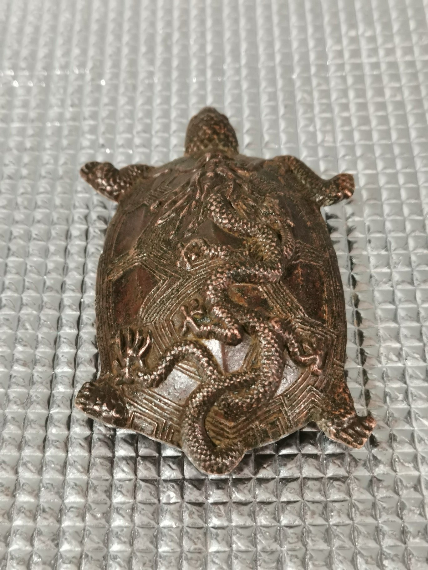 Chinese Antique Pure Copper Bagua Decoration Dragon Turtle