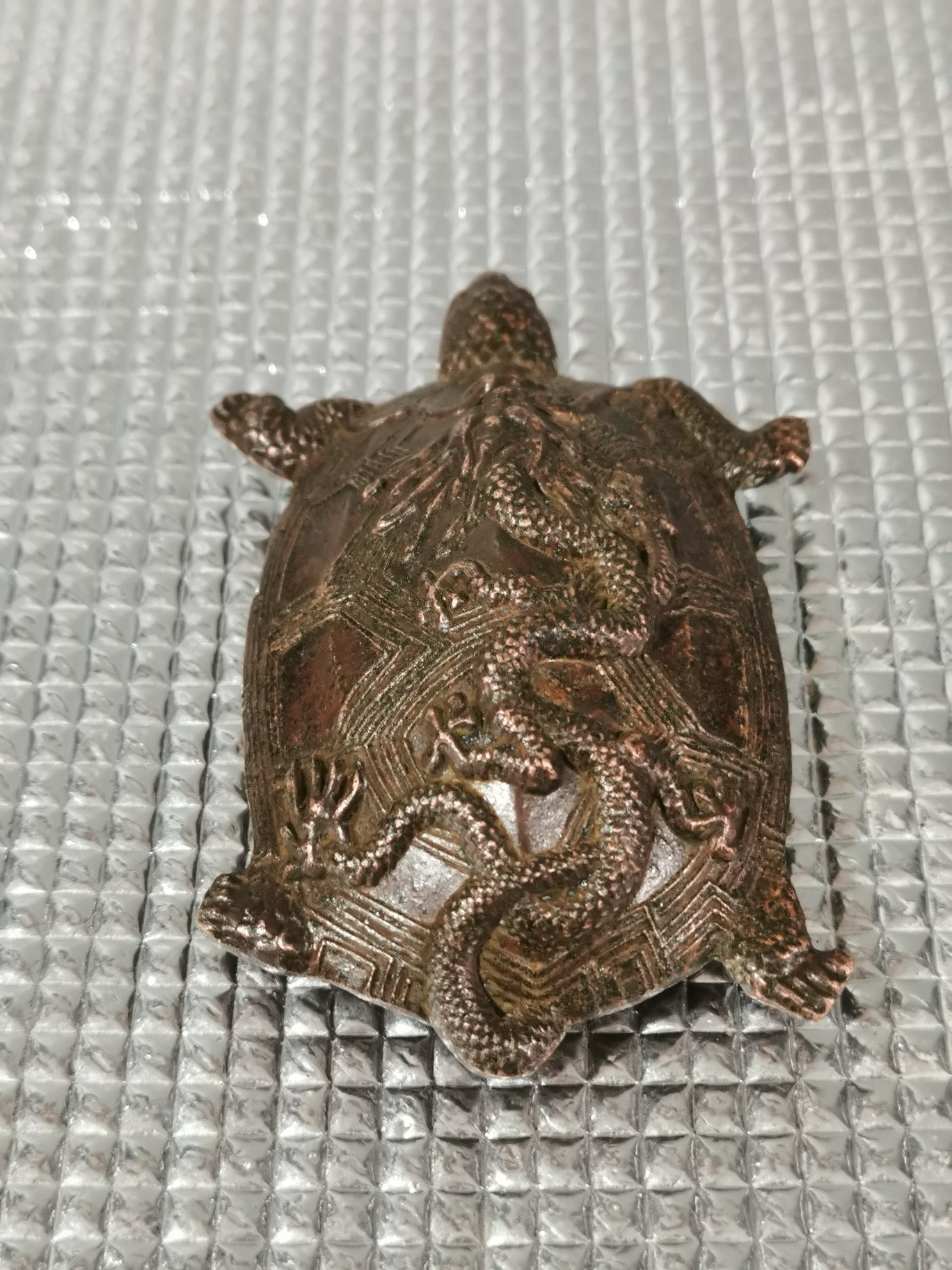 Chinese Antique Pure Copper Bagua Decoration Dragon Turtle