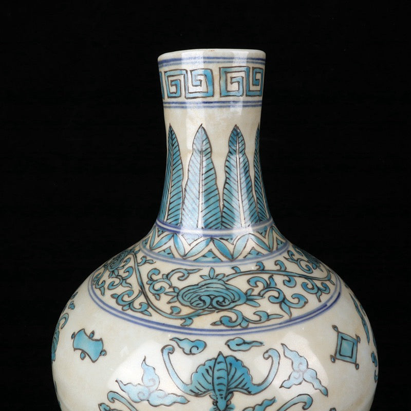 Blessing and longevity patterned celestial sphere bottle