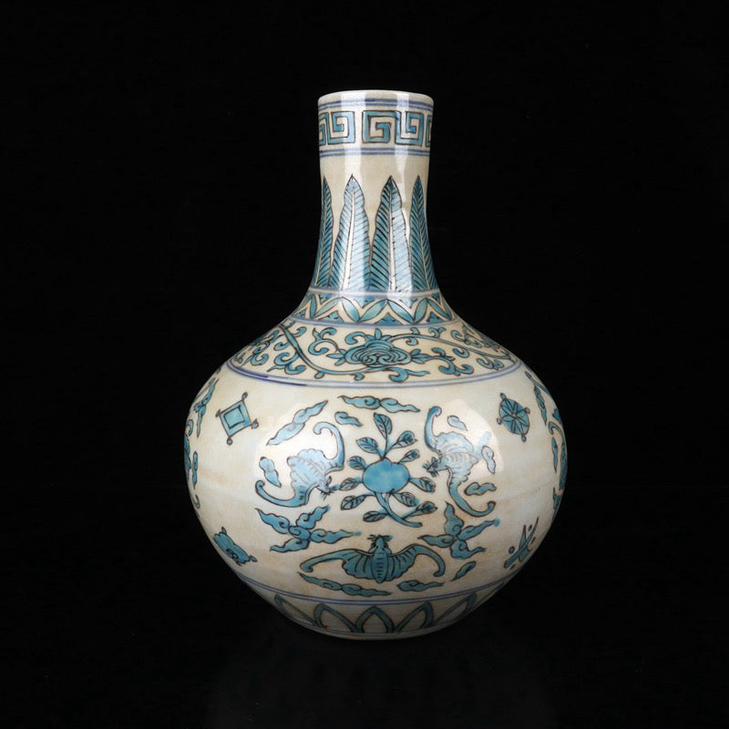 Blessing and longevity patterned celestial sphere bottle