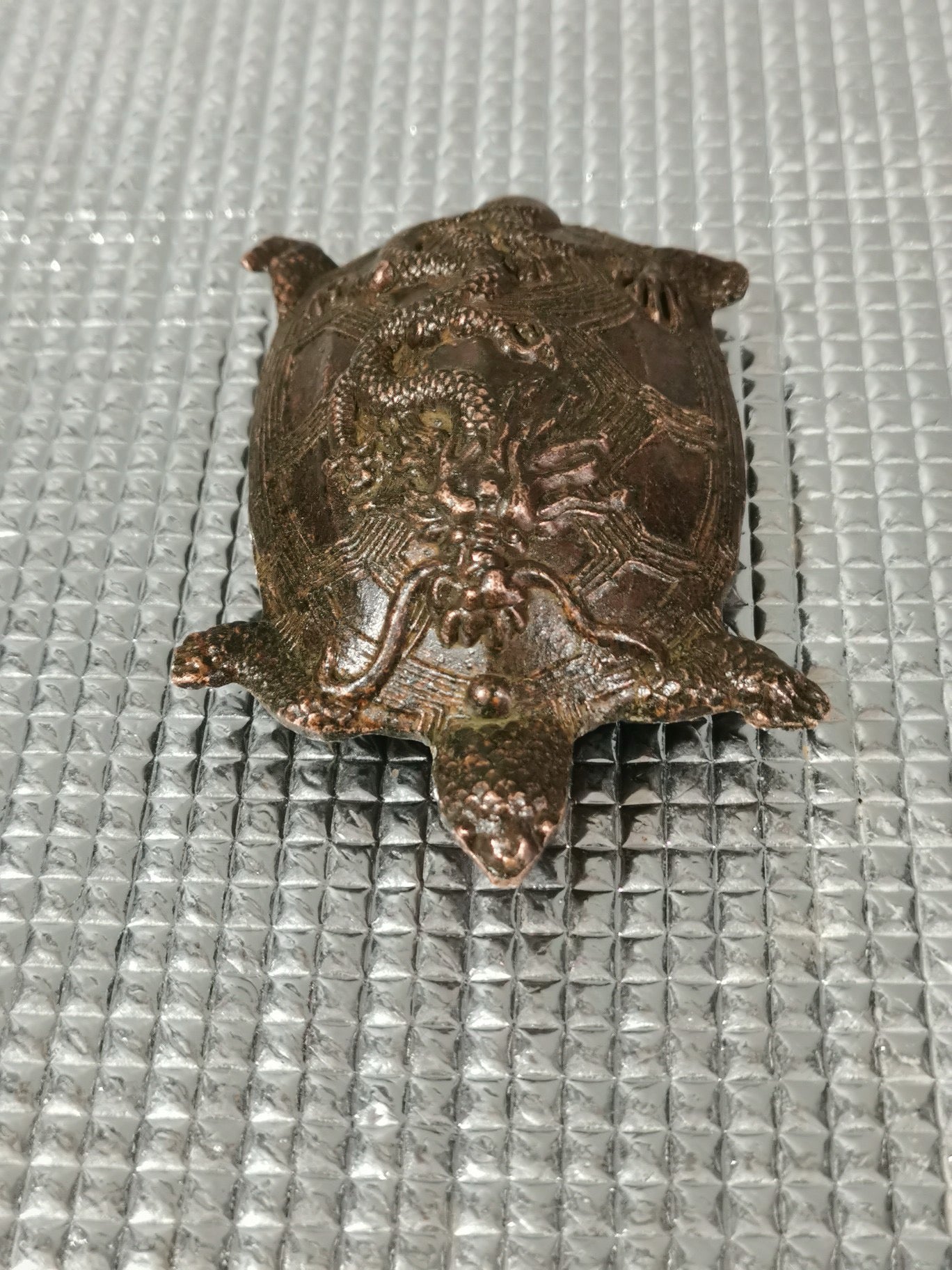 Chinese Antique Pure Copper Bagua Decoration Dragon Turtle