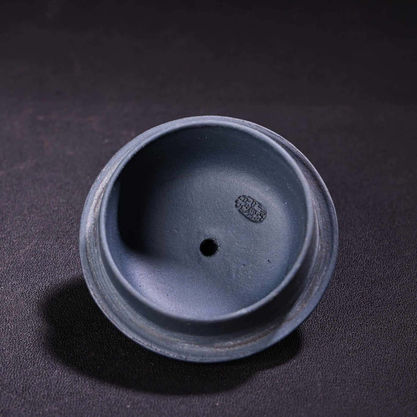 A handmade raw ore azure purple clay teapot