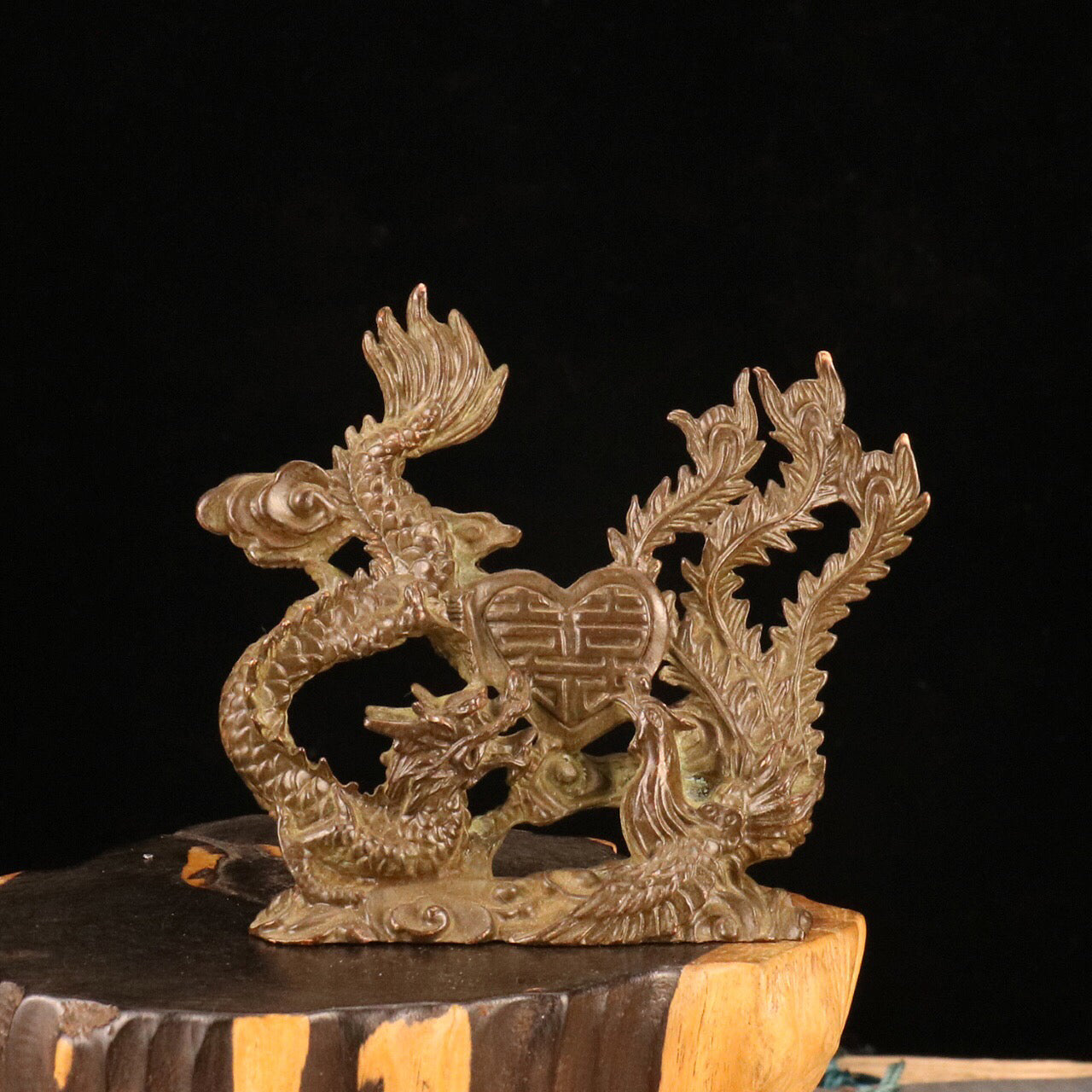 Chinese antique dragon and phoenix double happiness ornaments