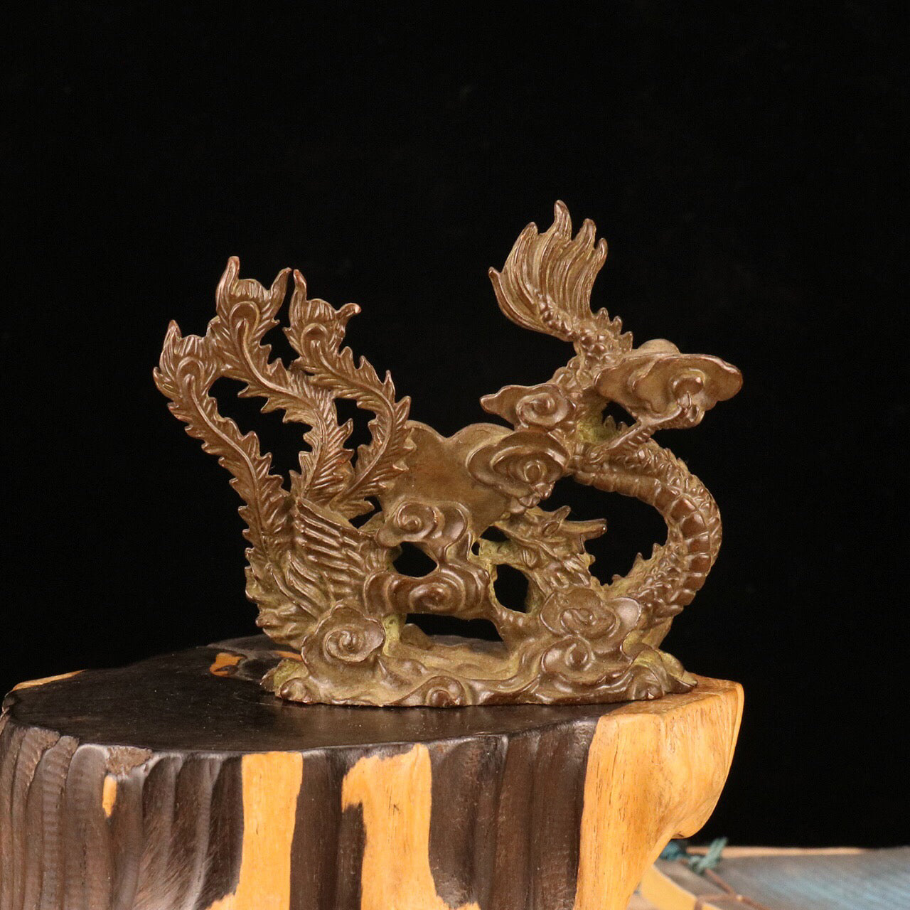 Chinese antique dragon and phoenix double happiness ornaments