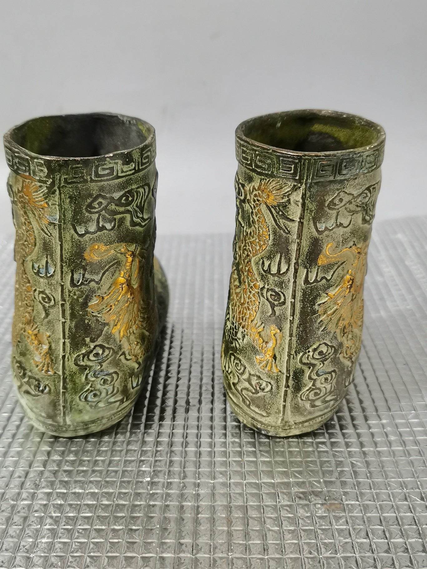 A pair of Chinese antique pure copper boots