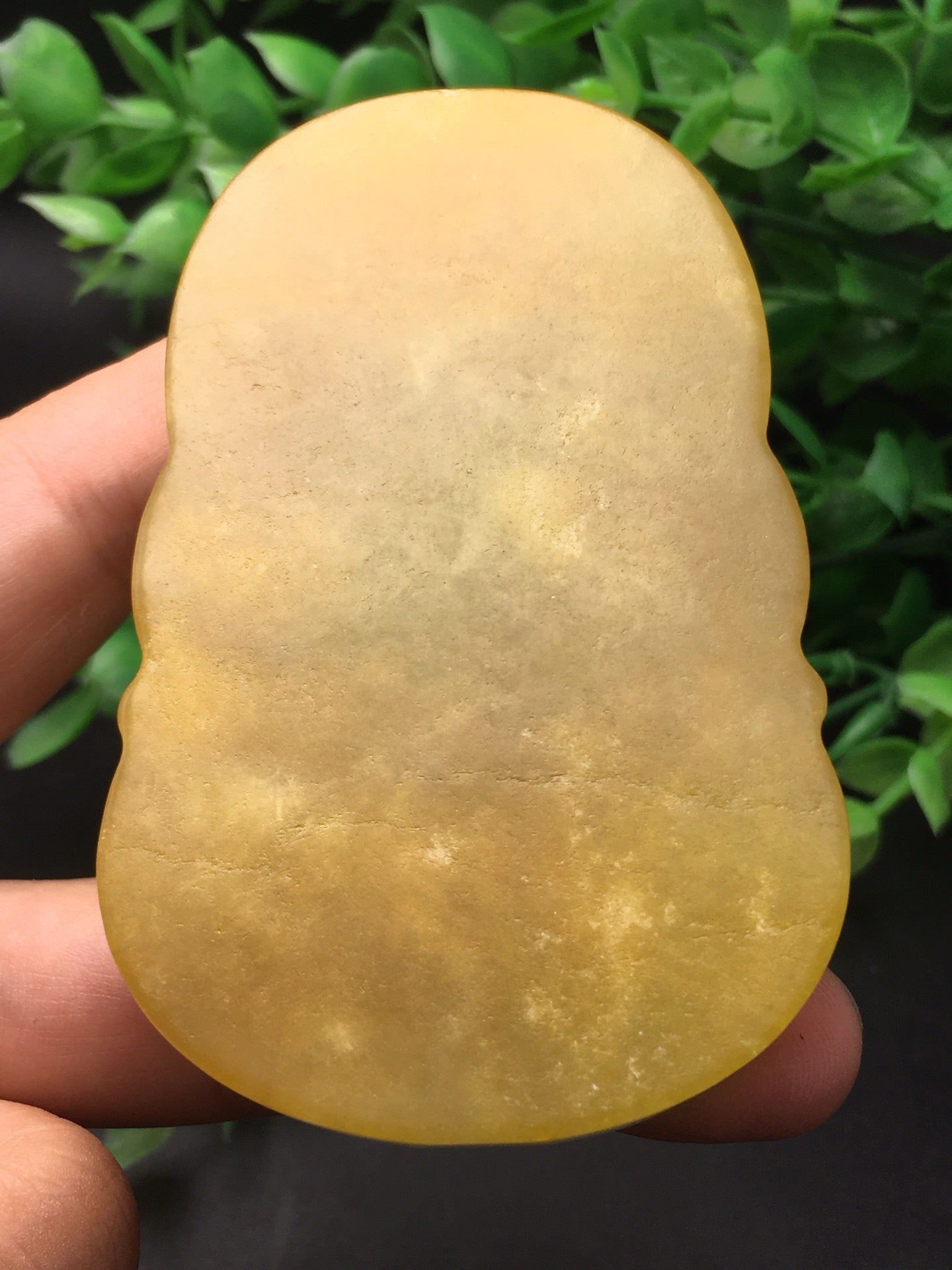 Three color thick jade plaque frosted thousand handed Guanyin