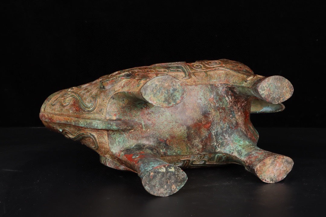 Chinese antique bronze sheep wine