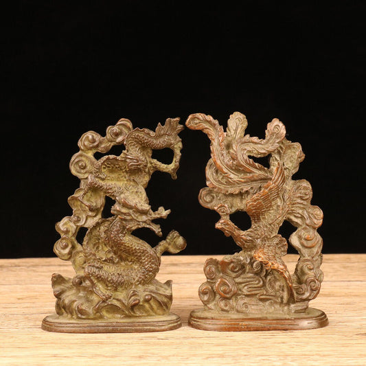 Chinese antique dragon and phoenix ornaments