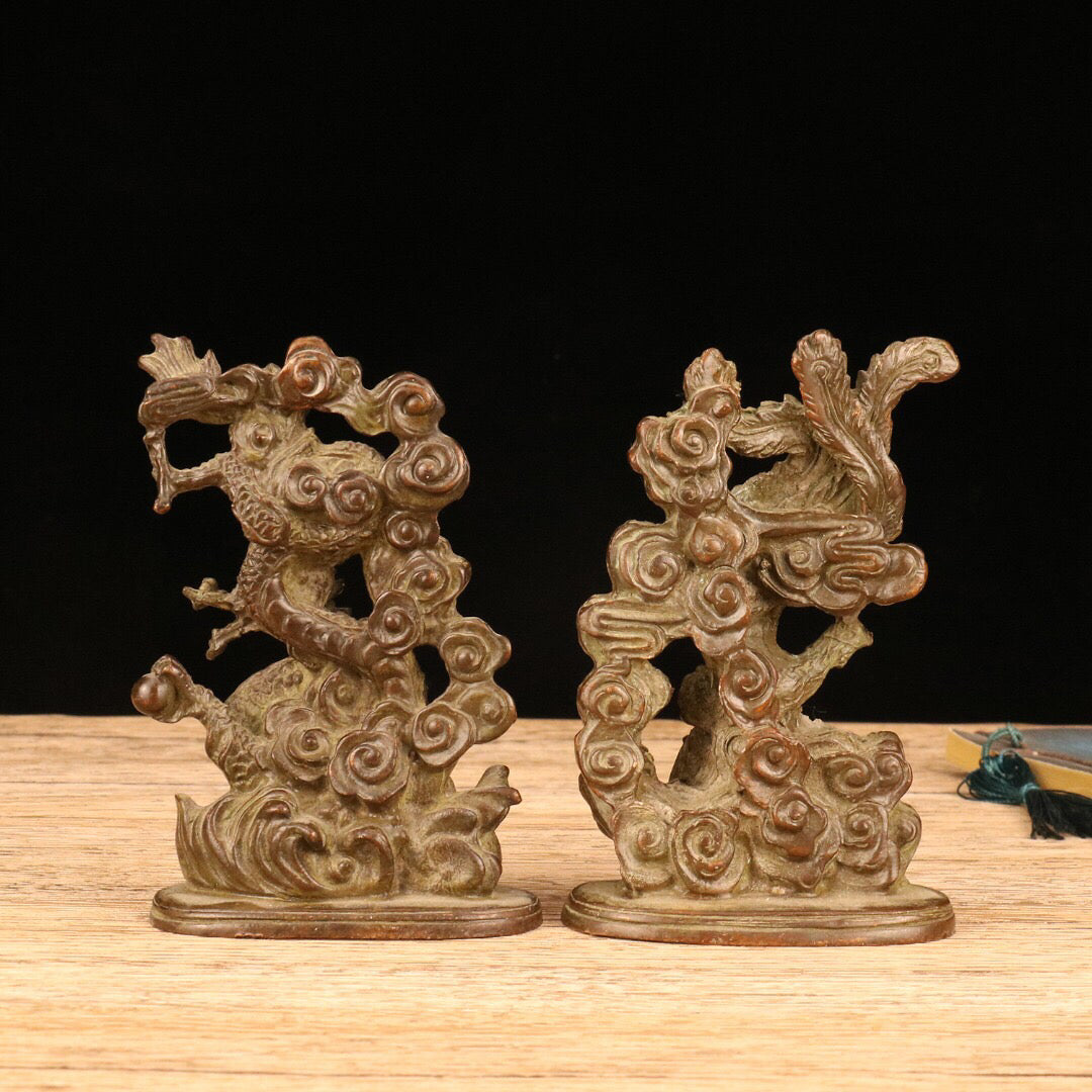Chinese antique dragon and phoenix ornaments