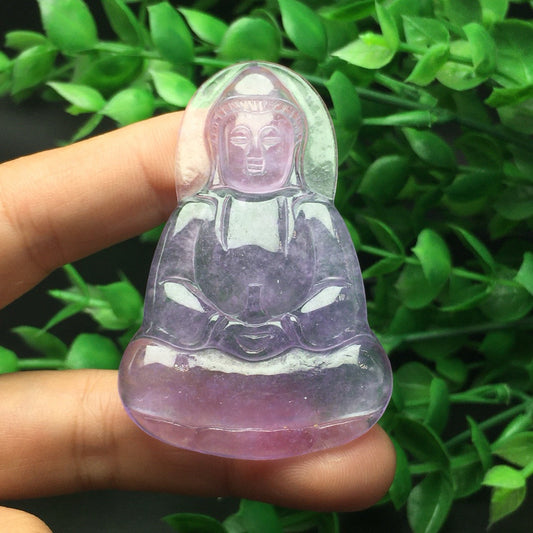 Ice Violet Jade Pure Clothed Guanyin