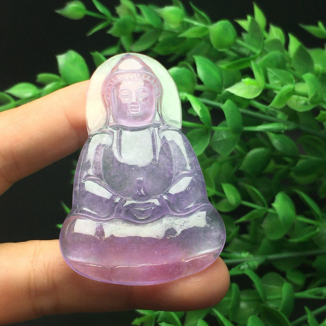 Ice Violet Jade Pure Clothed Guanyin