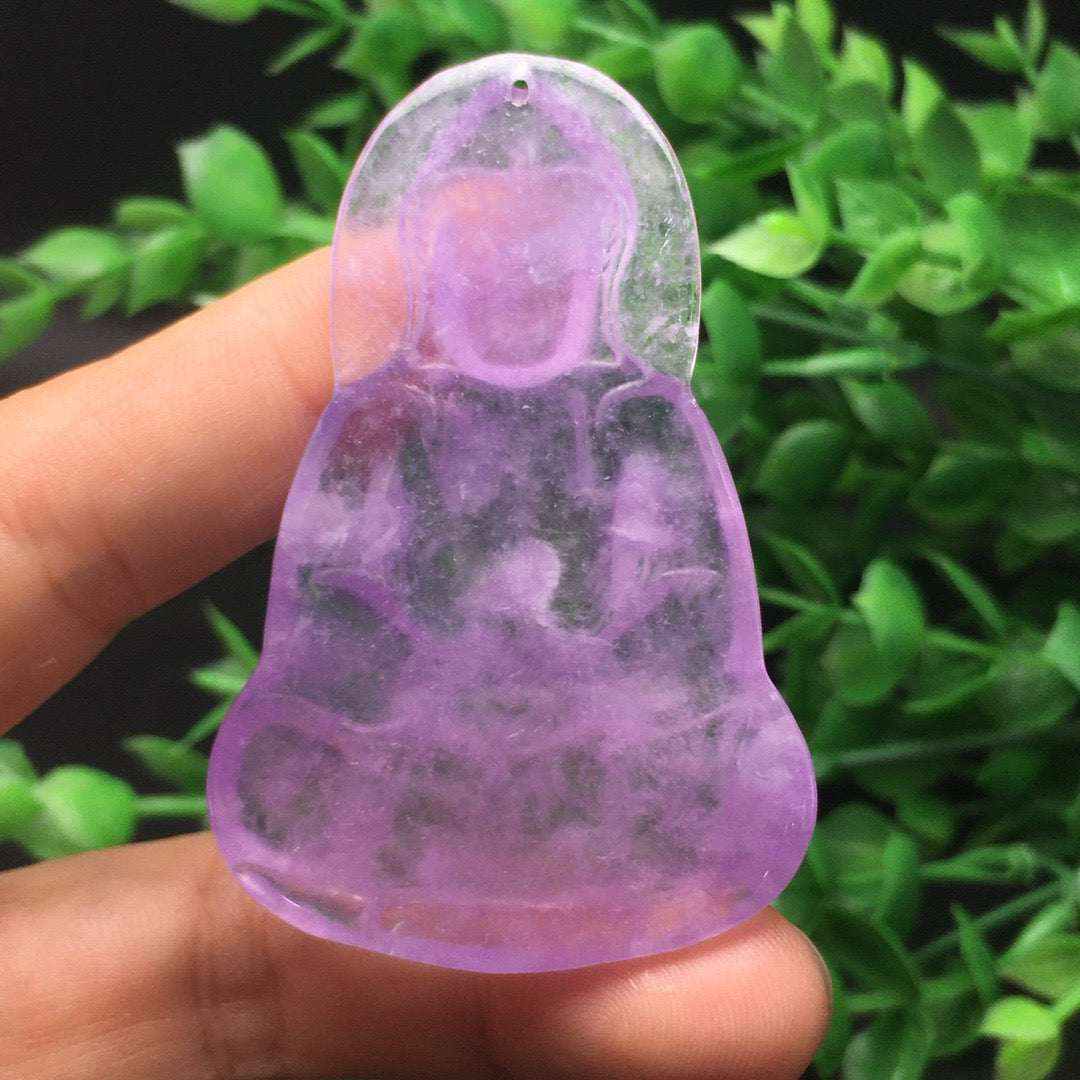 Ice Violet Jade Pure Clothed Guanyin