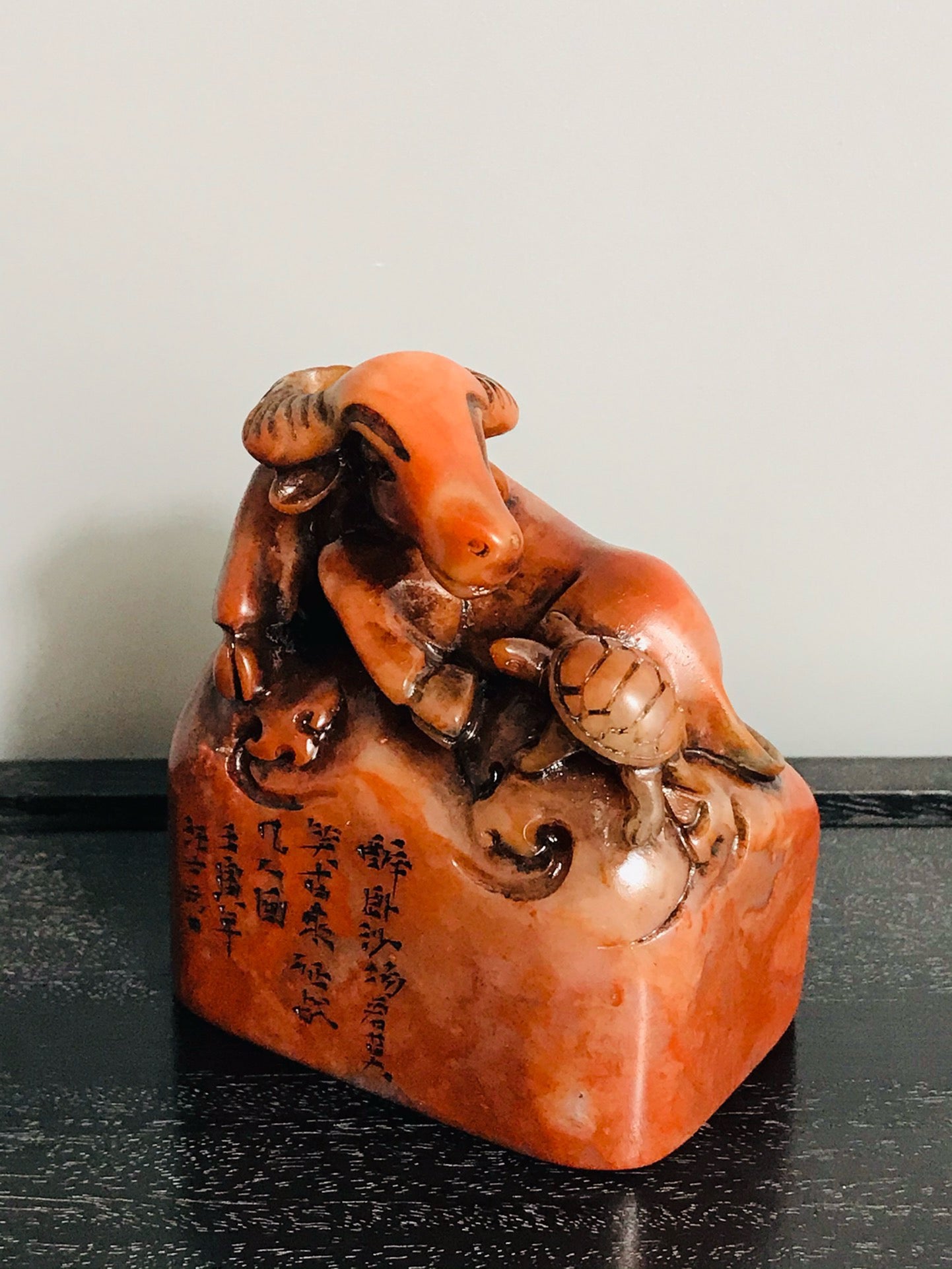 Chinese antique Shoushan stone fine craftsmanship seal ornament