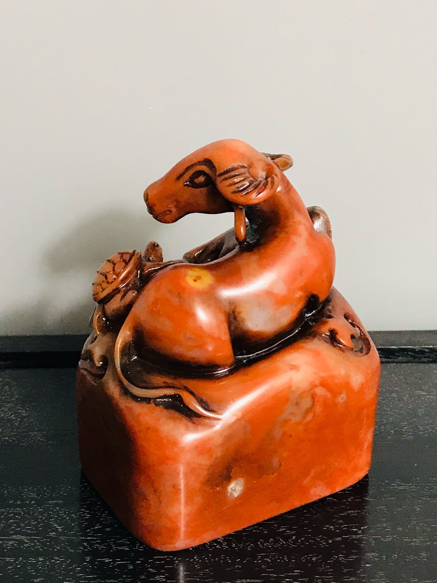 Chinese antique Shoushan stone fine craftsmanship seal ornament