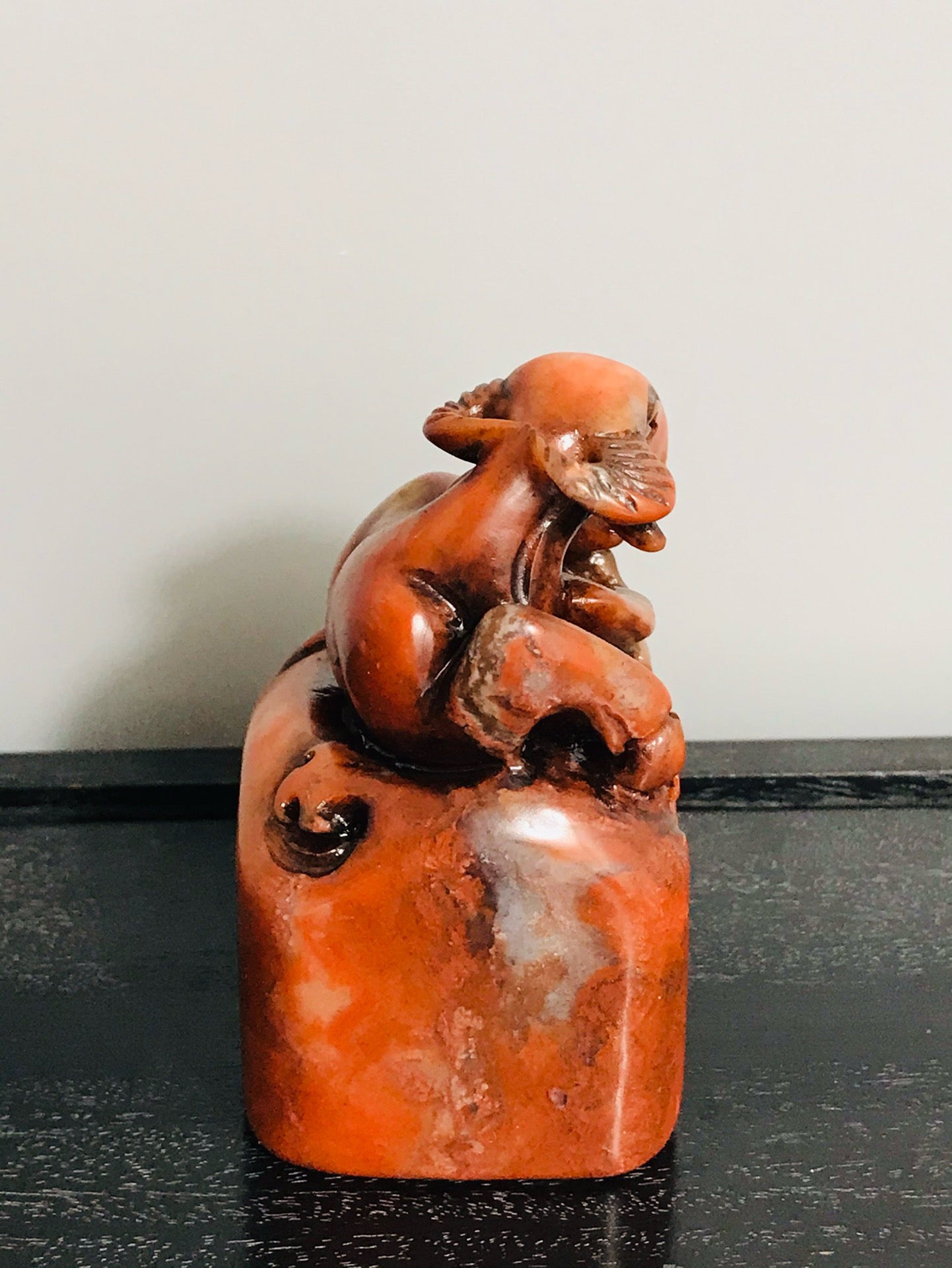 Chinese antique Shoushan stone fine craftsmanship seal ornament
