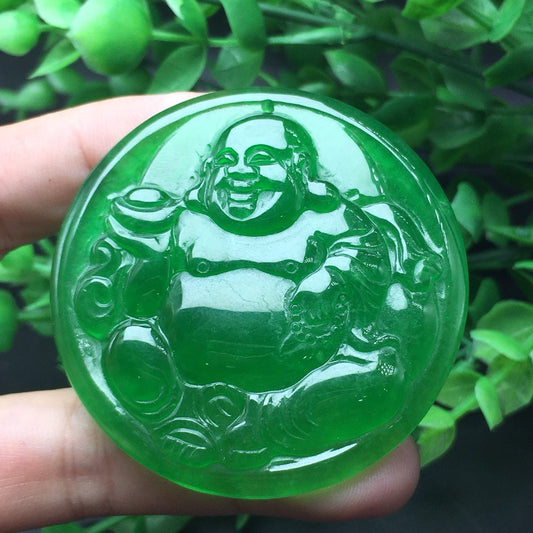 Ice Green Jade Buddha Card