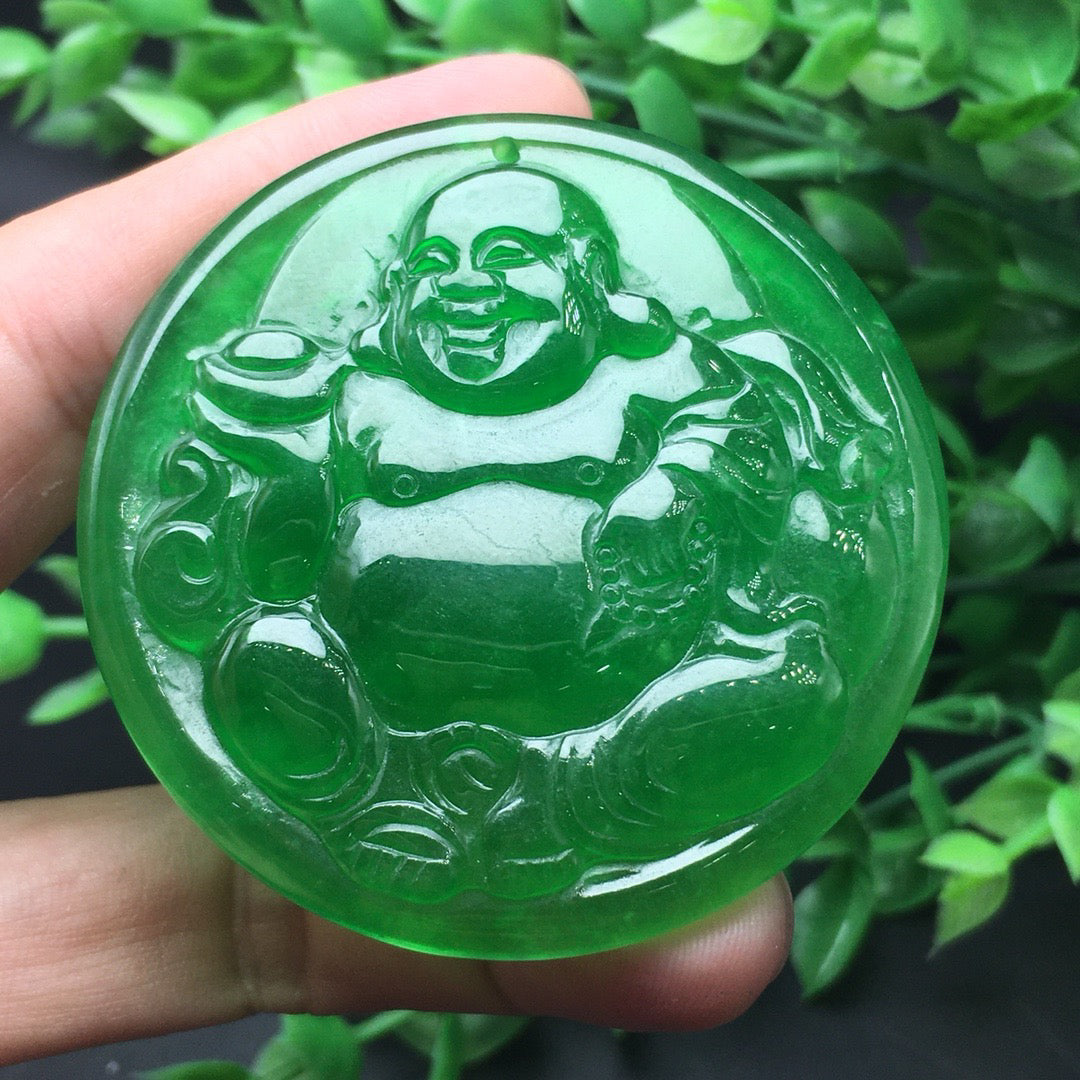 Ice Green Jade Buddha Card