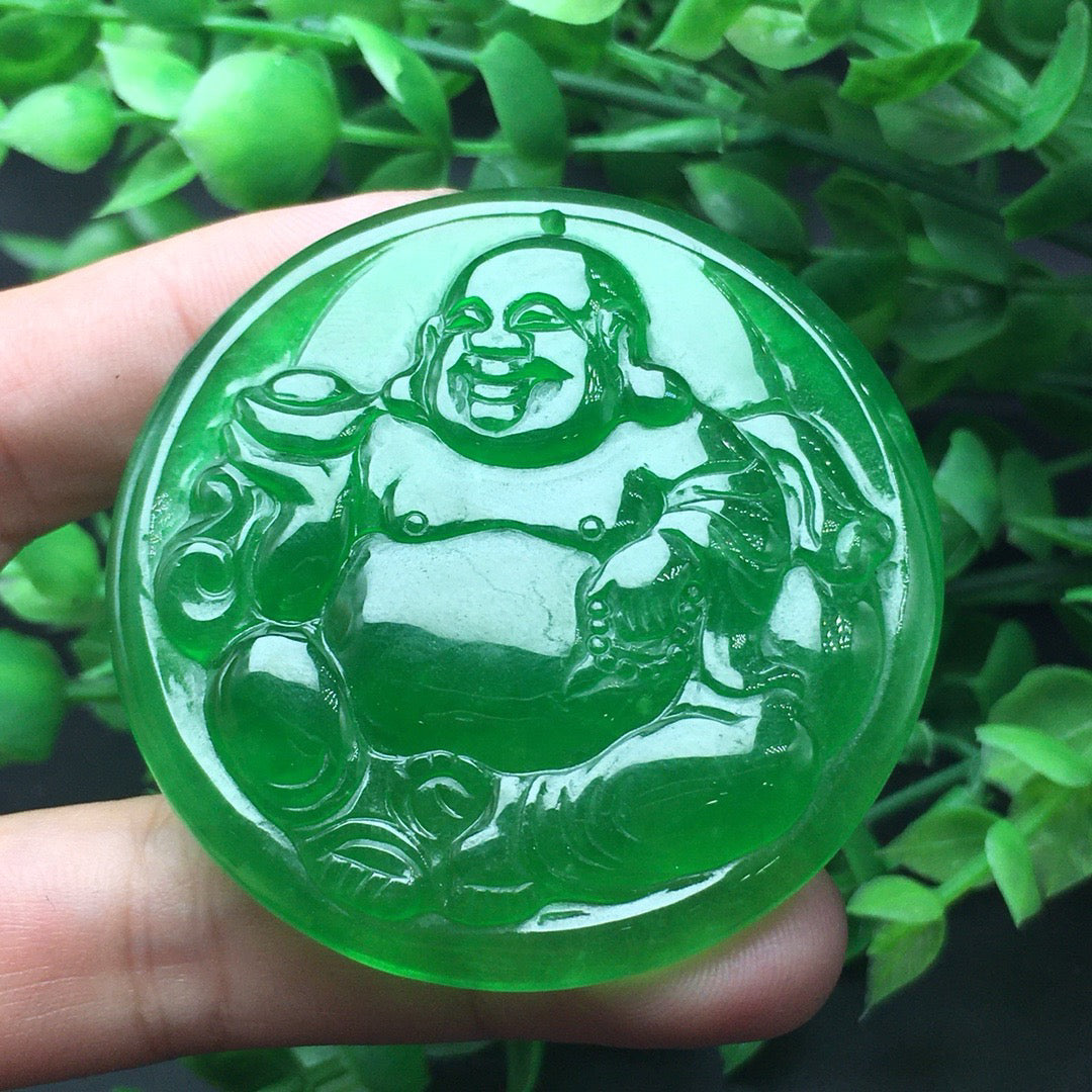 Ice Green Jade Buddha Card