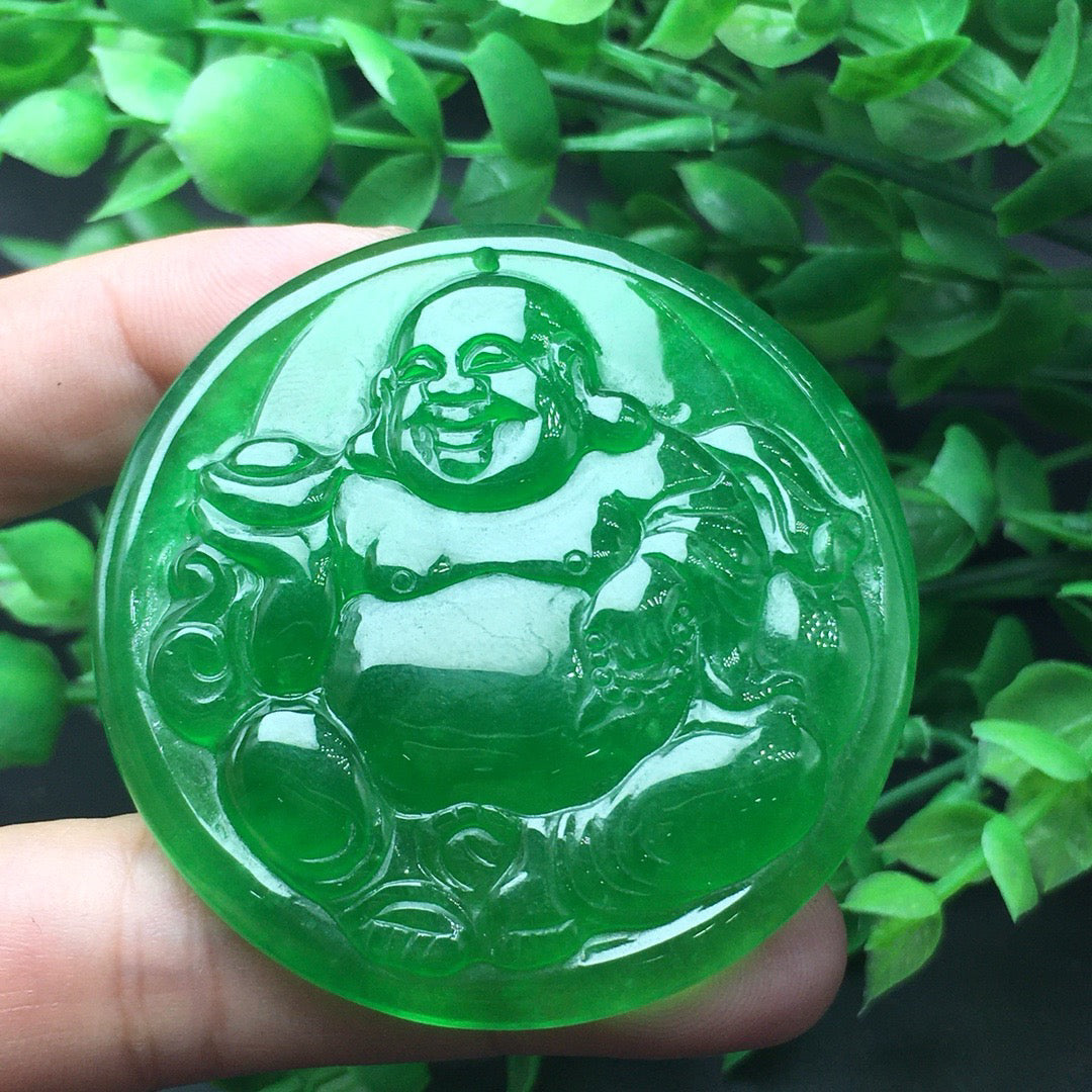 Ice Green Jade Buddha Card