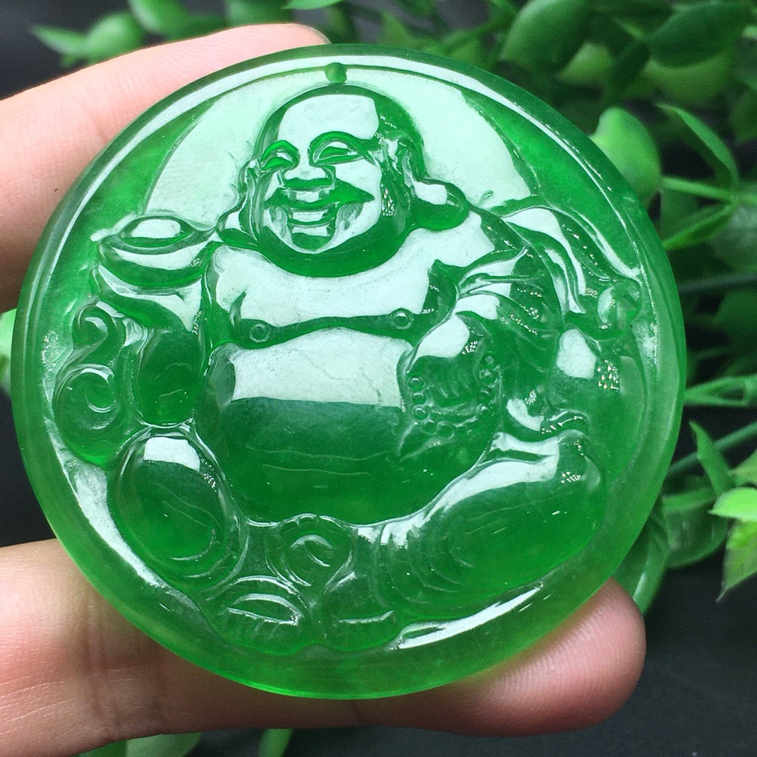 Ice Green Jade Buddha Card