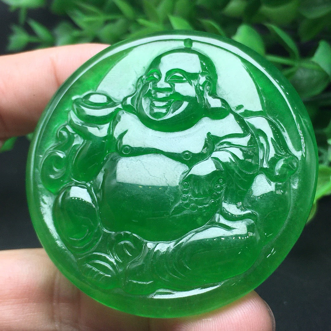 Ice Green Jade Buddha Card