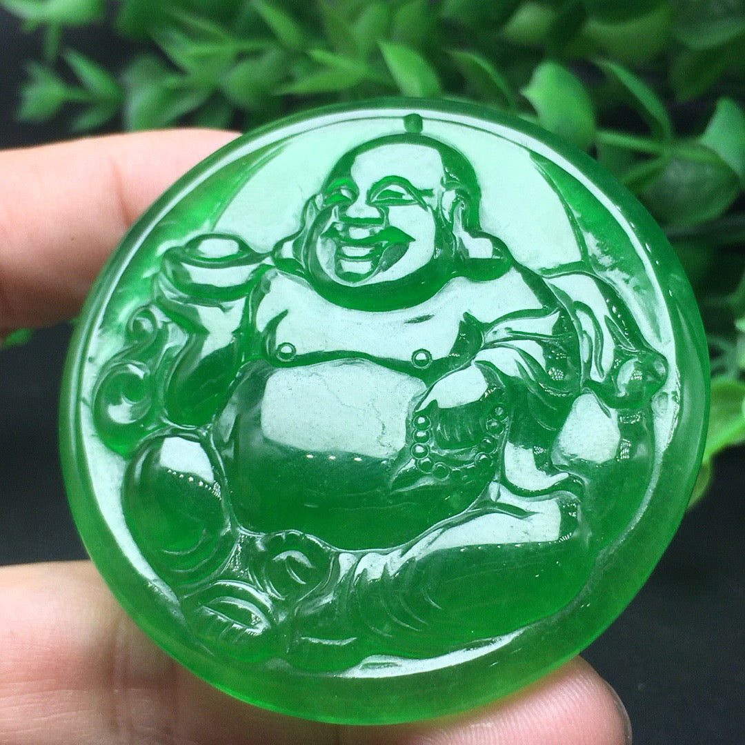 Ice Green Jade Buddha Card
