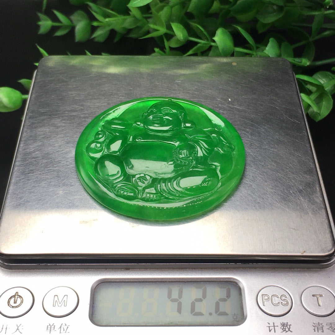 Ice Green Jade Buddha Card