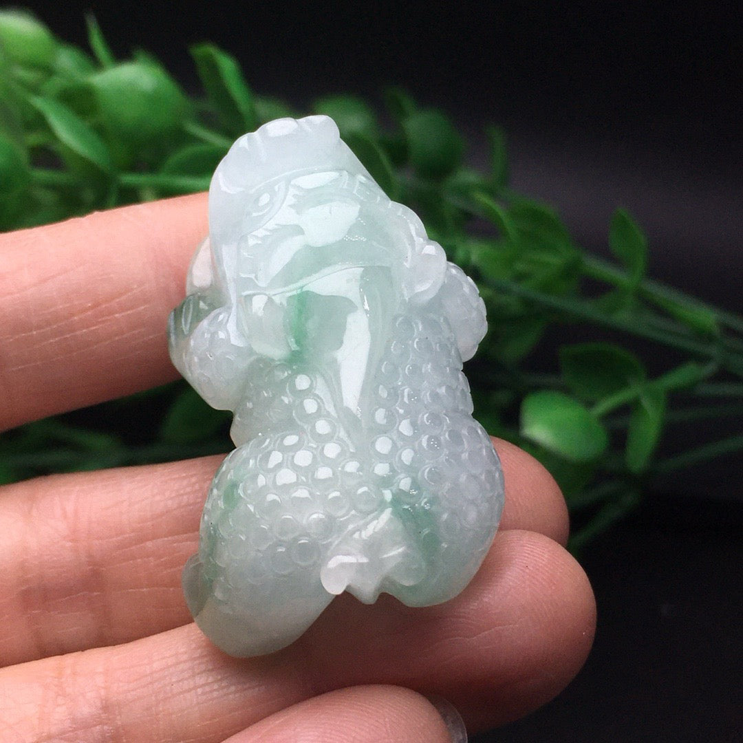 Chinese antique white background green three-dimensional Pixiu