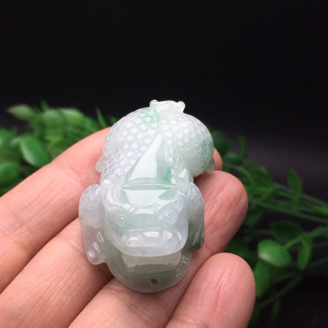Chinese antique white background green three-dimensional Pixiu