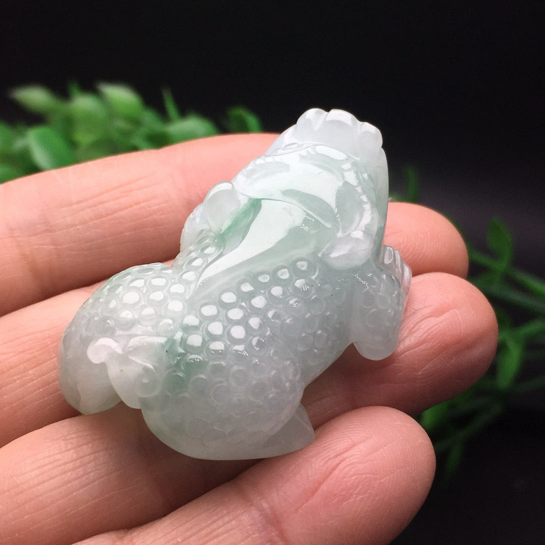 Chinese antique white background green three-dimensional Pixiu