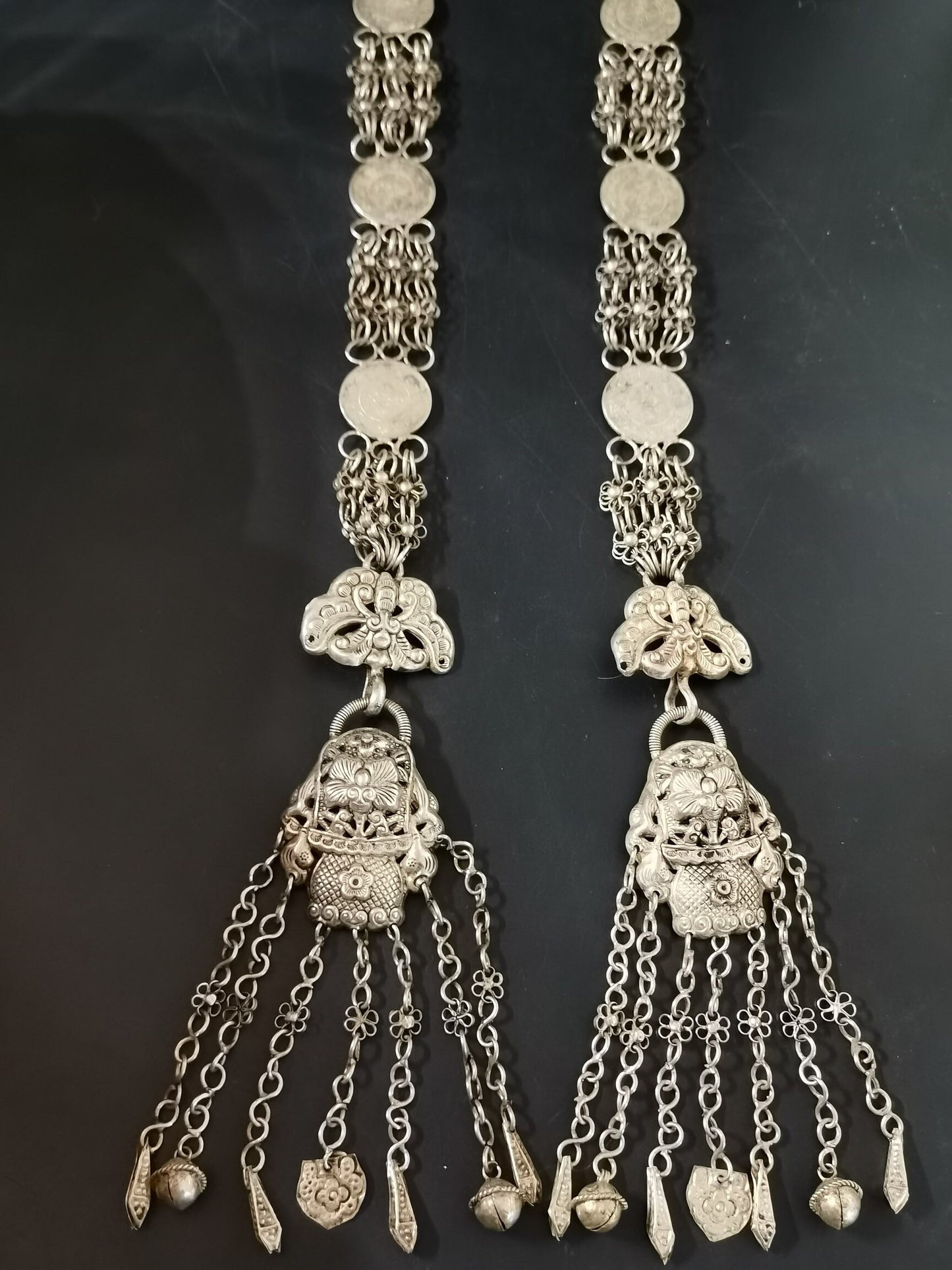 Chinese antique silver handmade plum blossom necklace