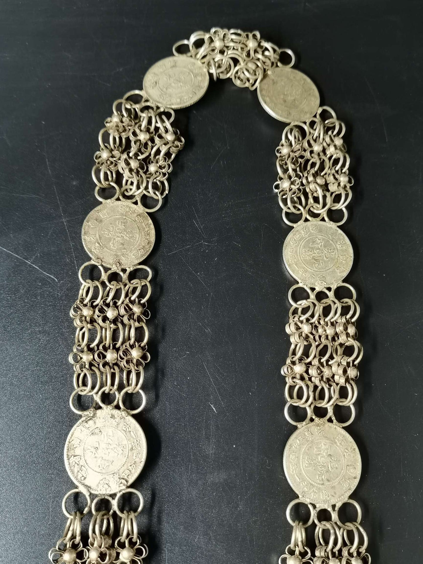 Chinese antique silver handmade plum blossom necklace