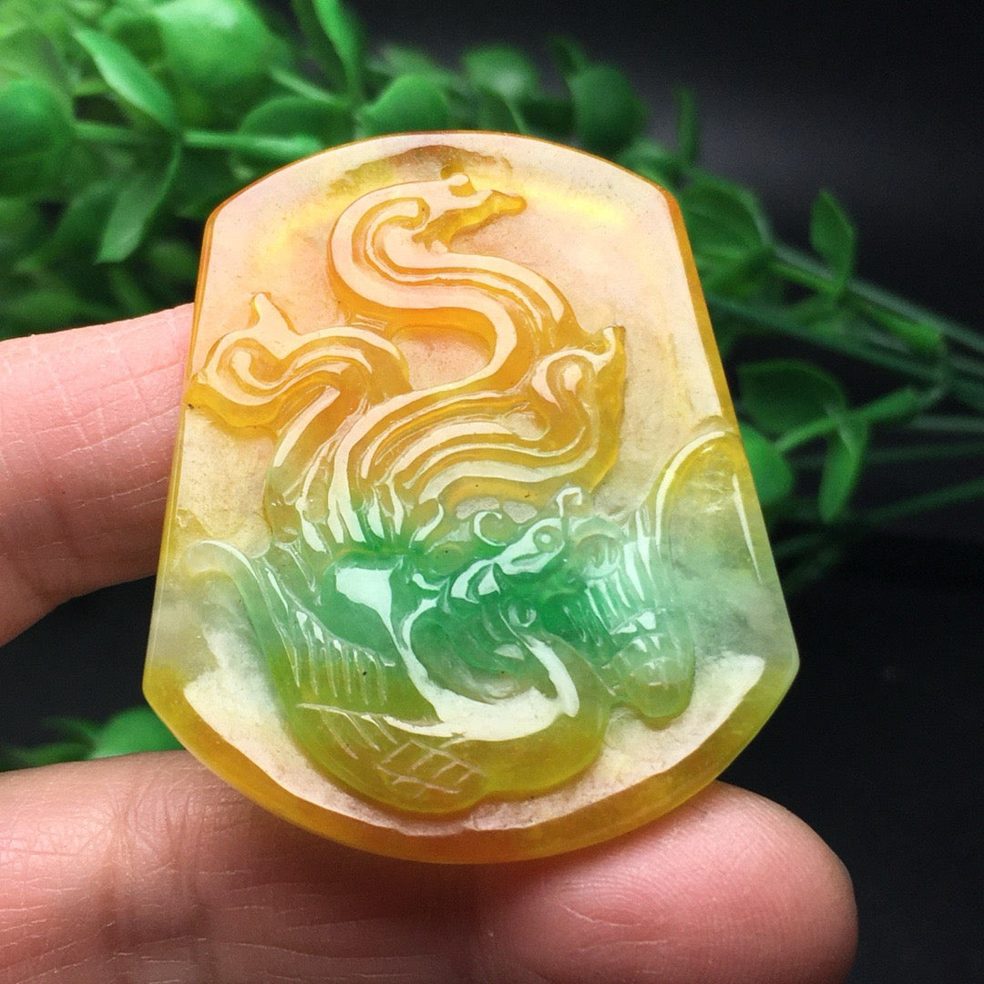 Chinese Antique Spring Colored Phoenix Card