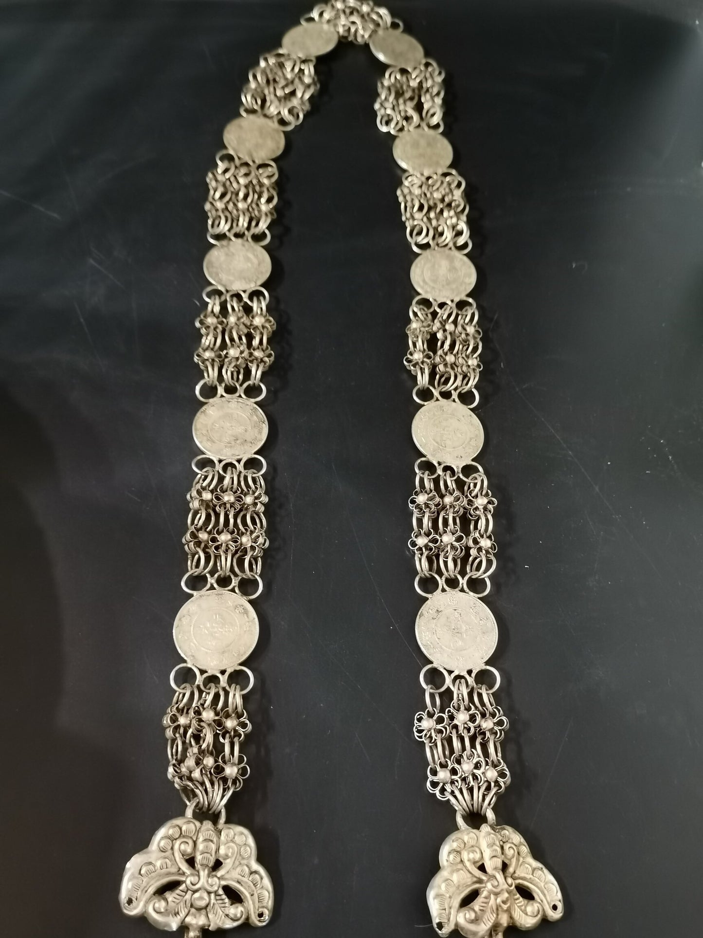 Chinese antique silver handmade plum blossom necklace