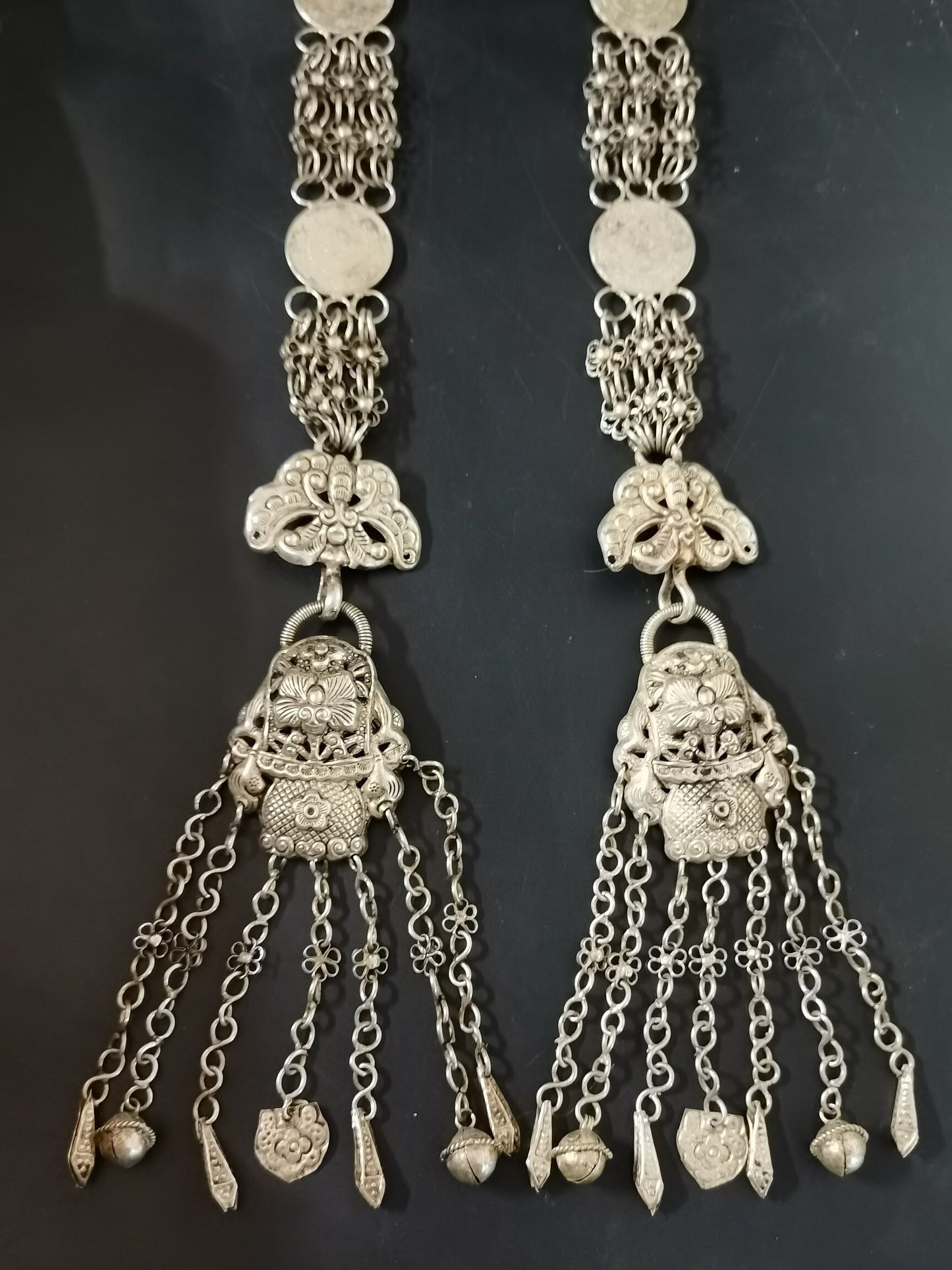 Chinese antique silver handmade plum blossom necklace