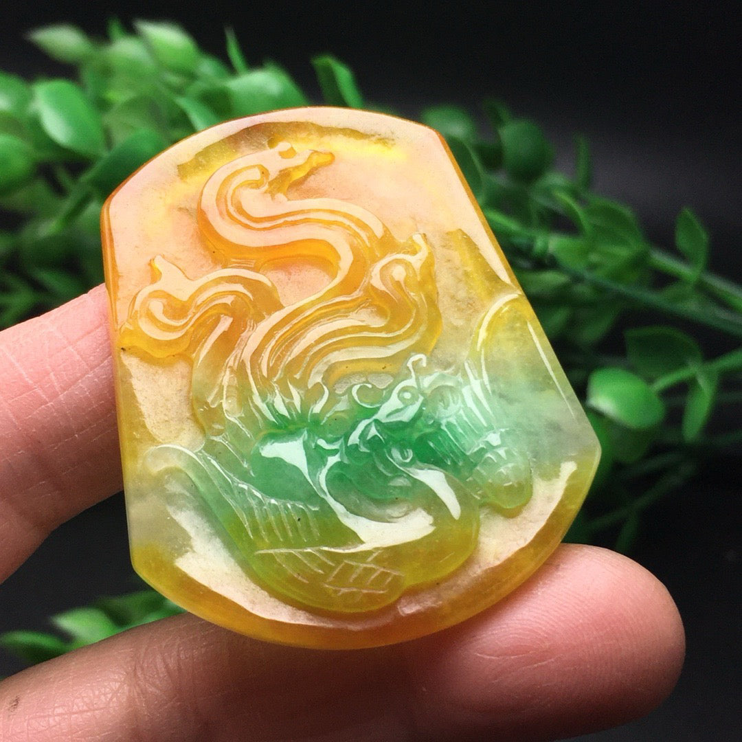 Chinese Antique Spring Colored Phoenix Card