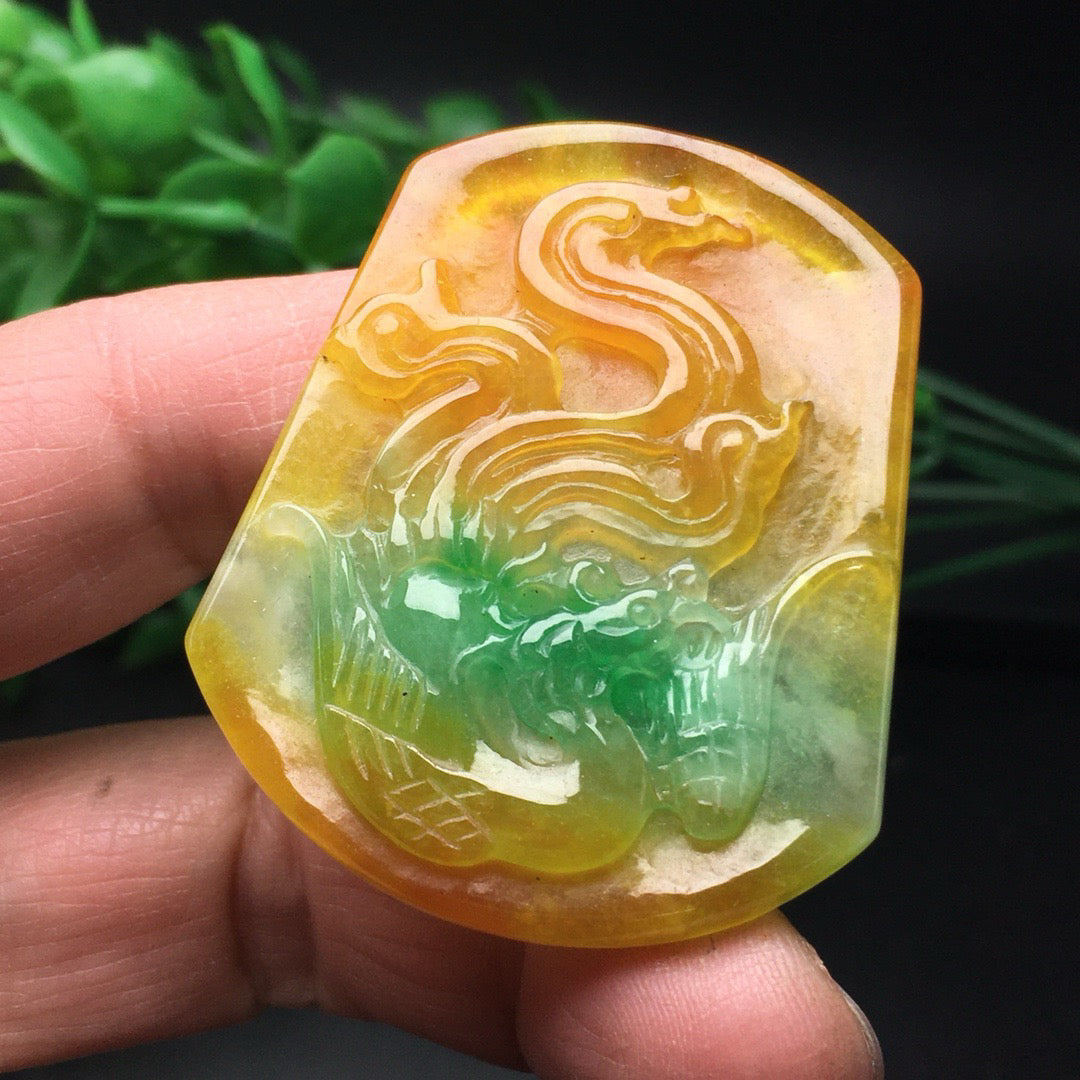 Chinese Antique Spring Colored Phoenix Card