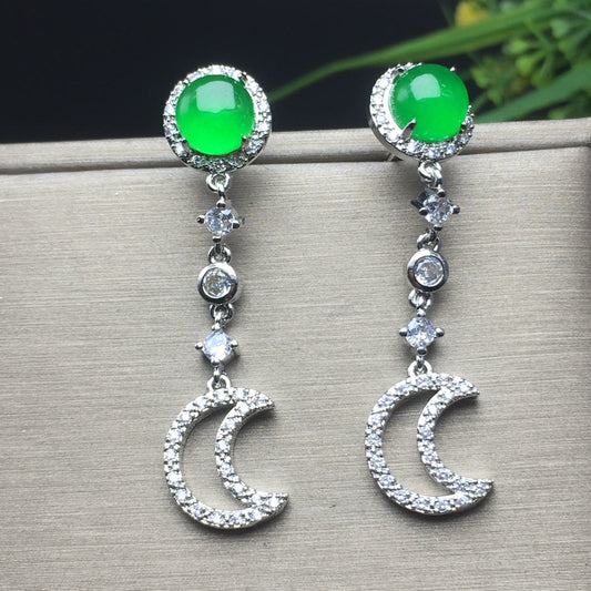 Ice Green Jade Earrings