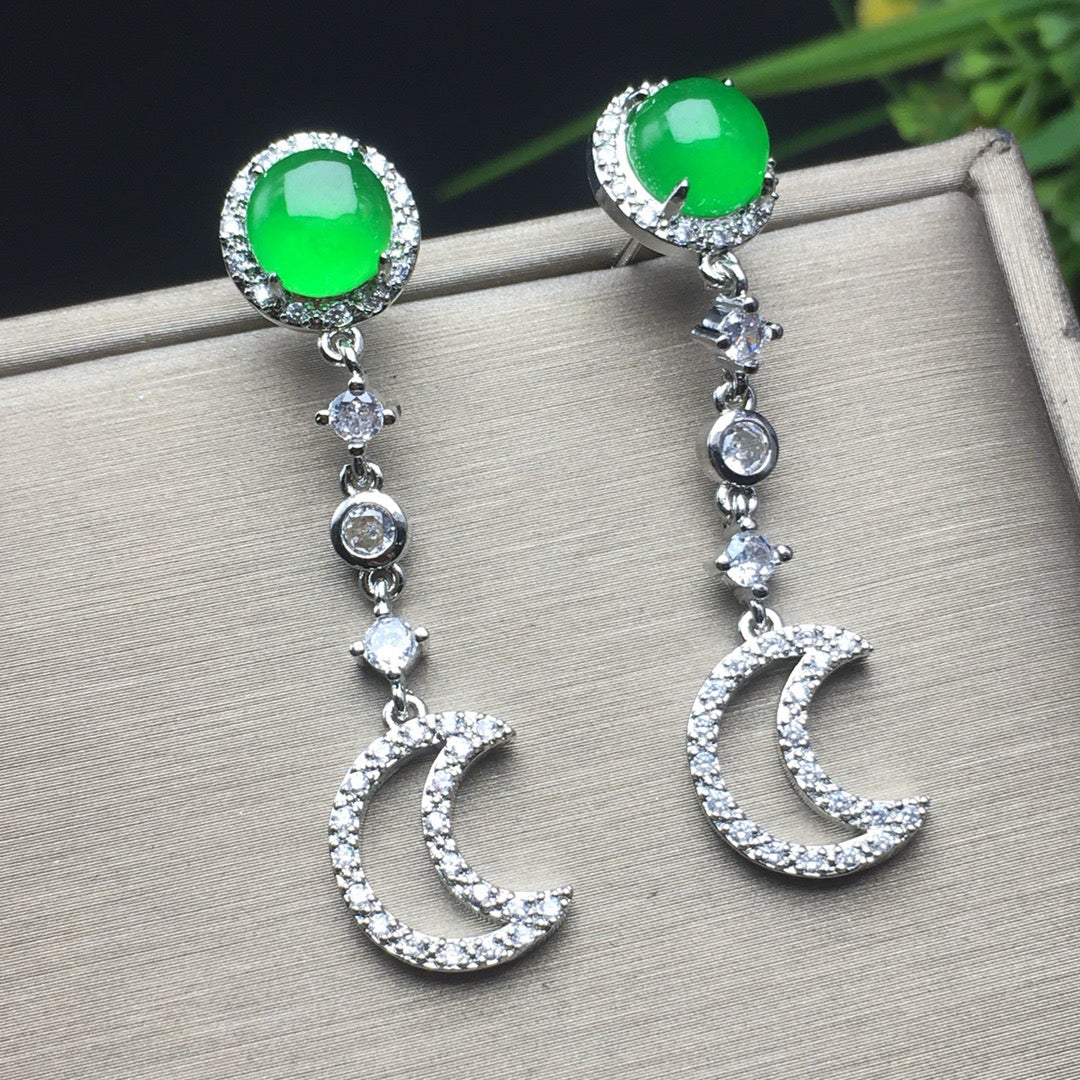 Ice Green Jade Earrings