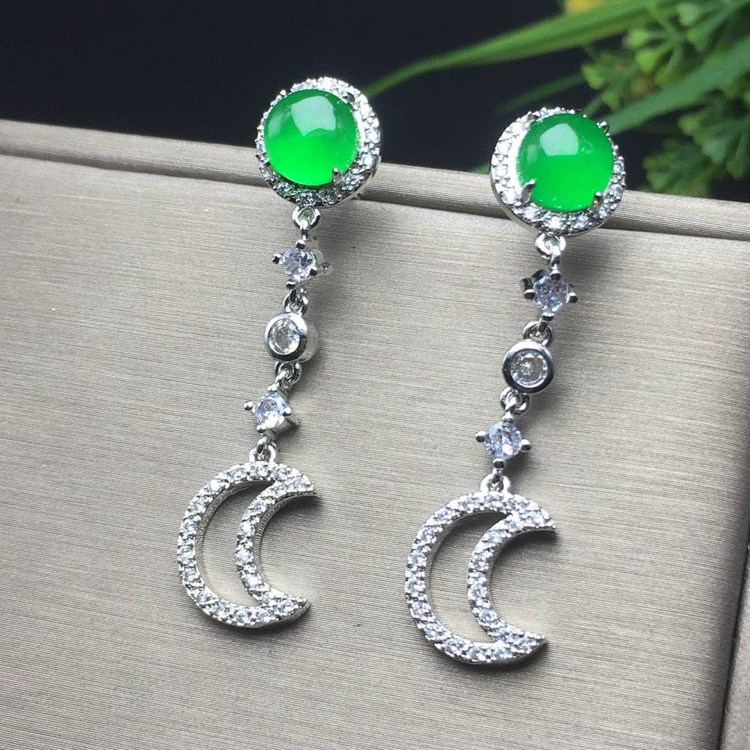 Ice Green Jade Earrings