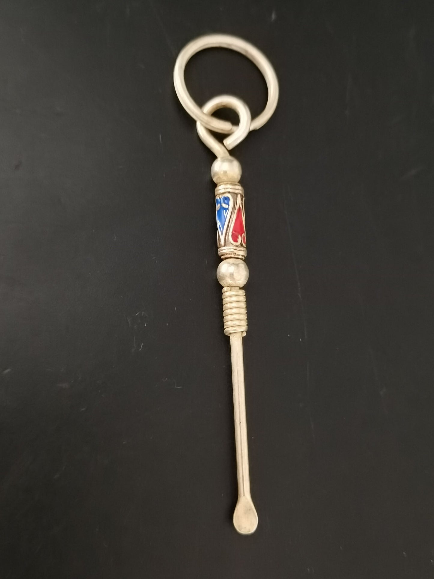 Chinese antique silver pottery ear spoons