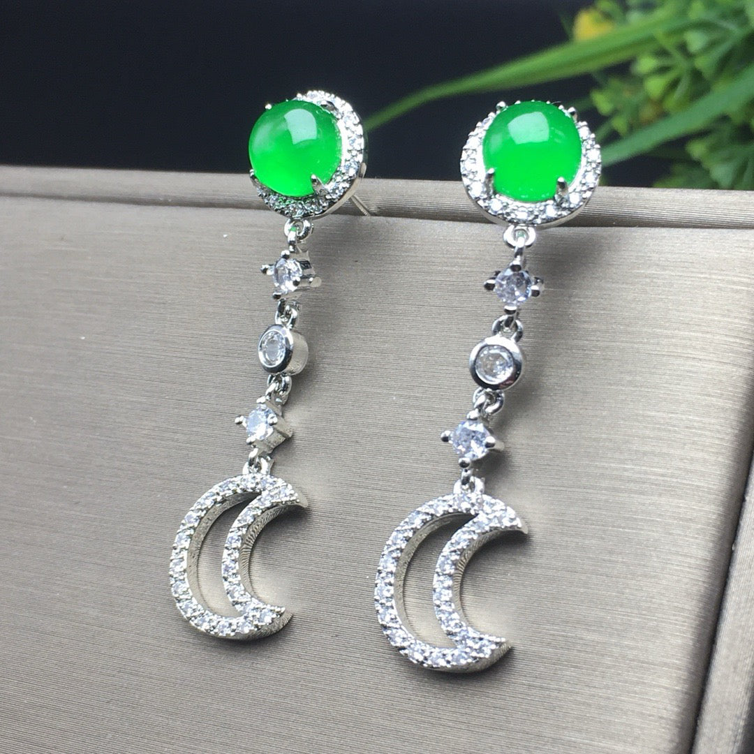 Ice Green Jade Earrings