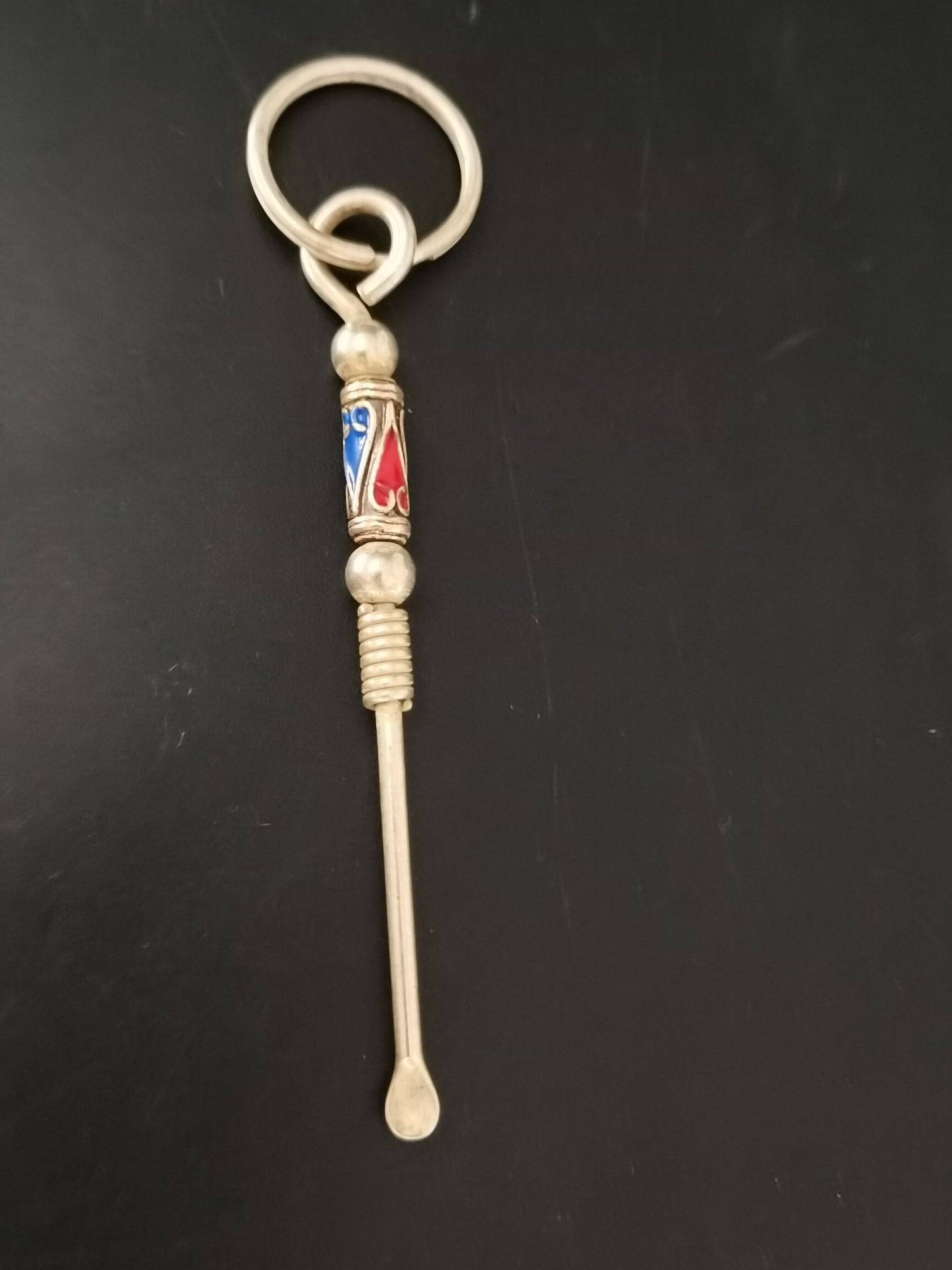 Chinese antique silver pottery ear spoons