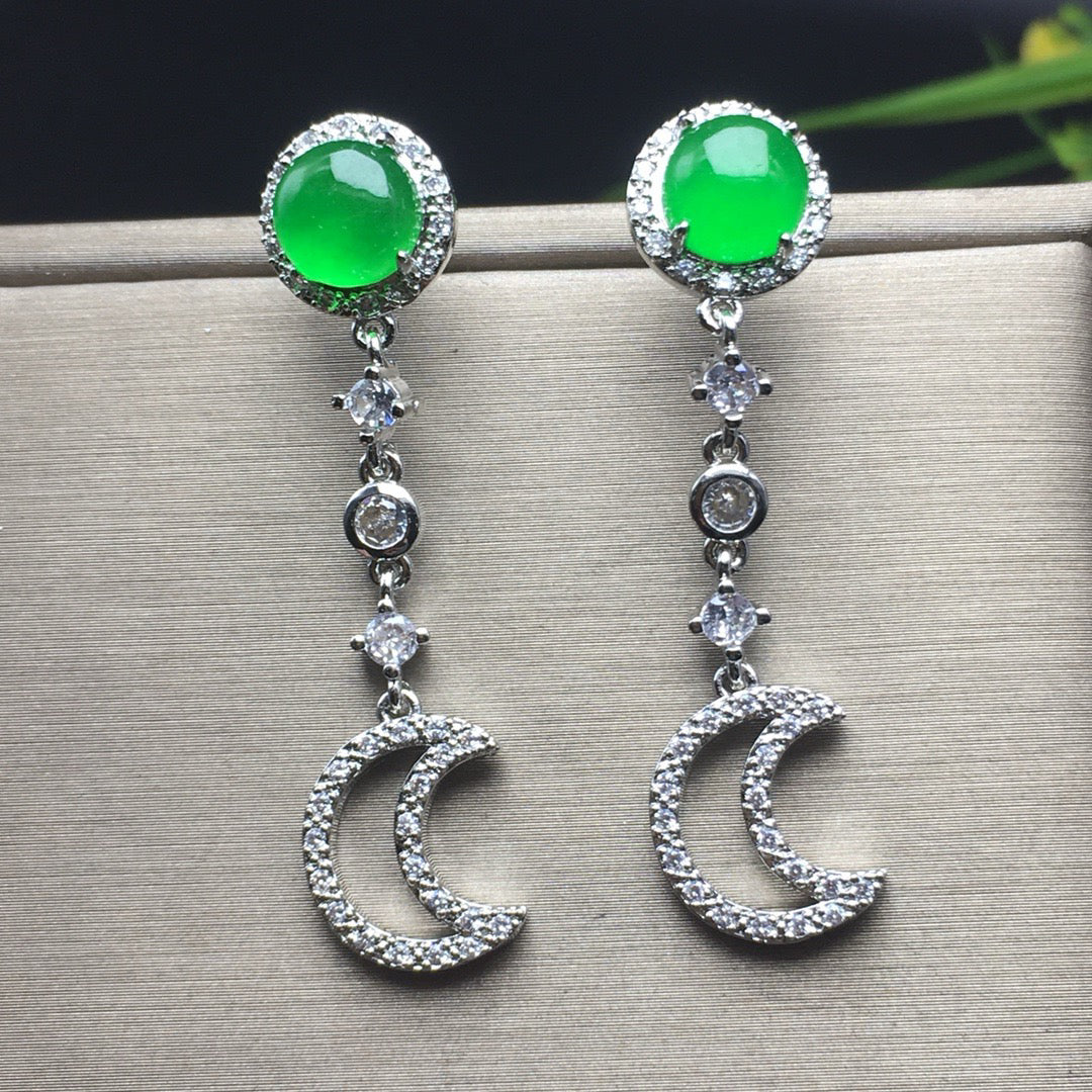 Ice Green Jade Earrings