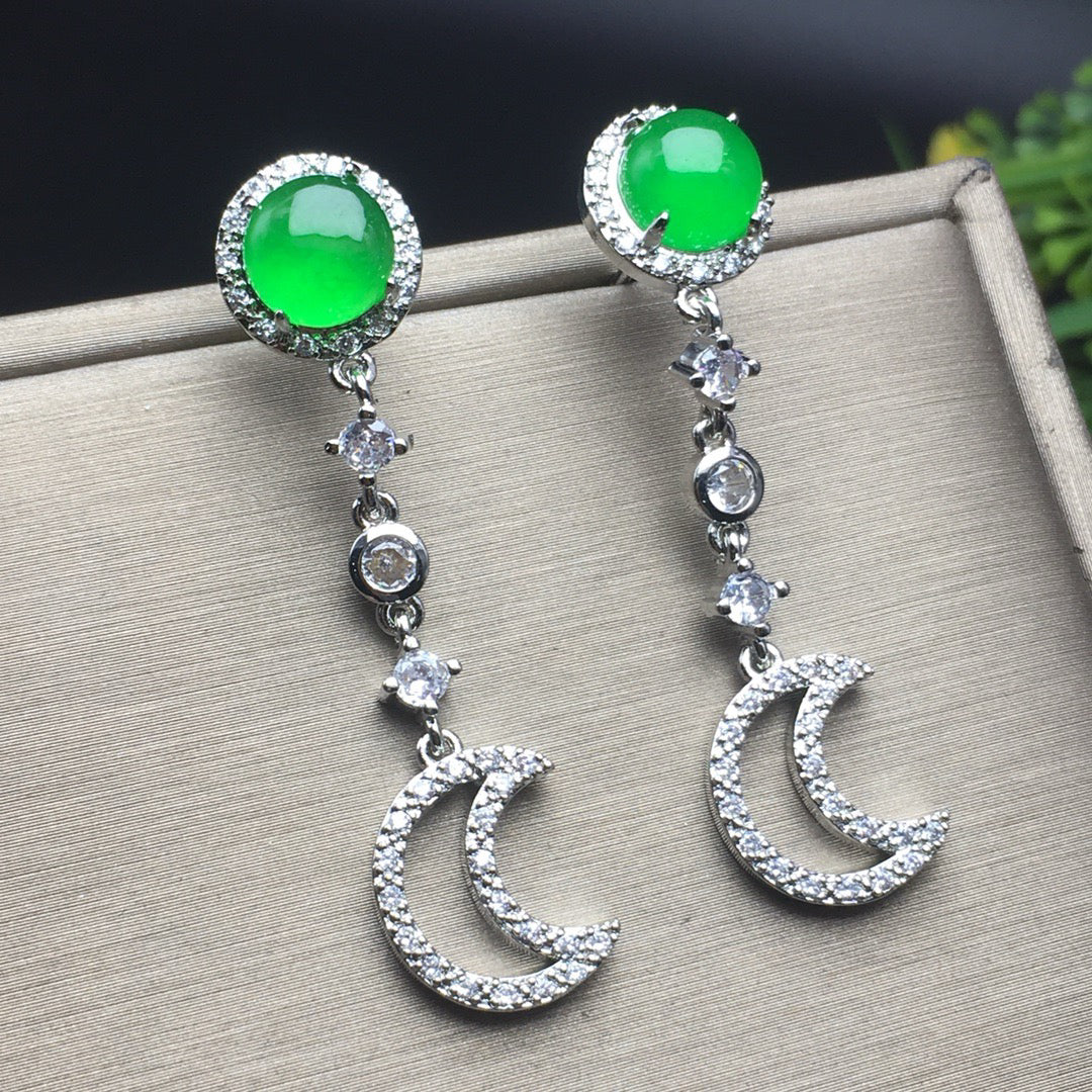 Ice Green Jade Earrings