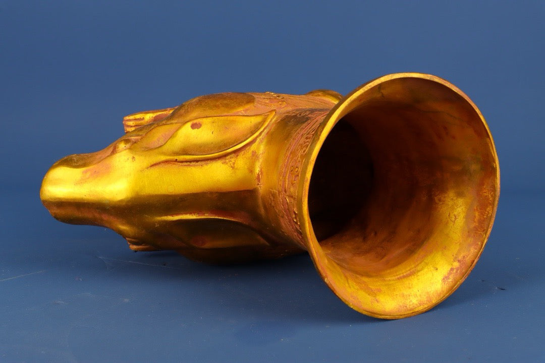 Chinese antique bronze gilded rabbit statue