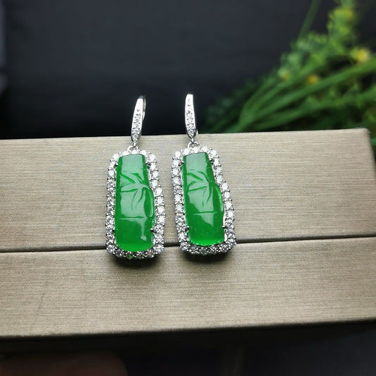 Ice Green Bamboo Joint Earrings