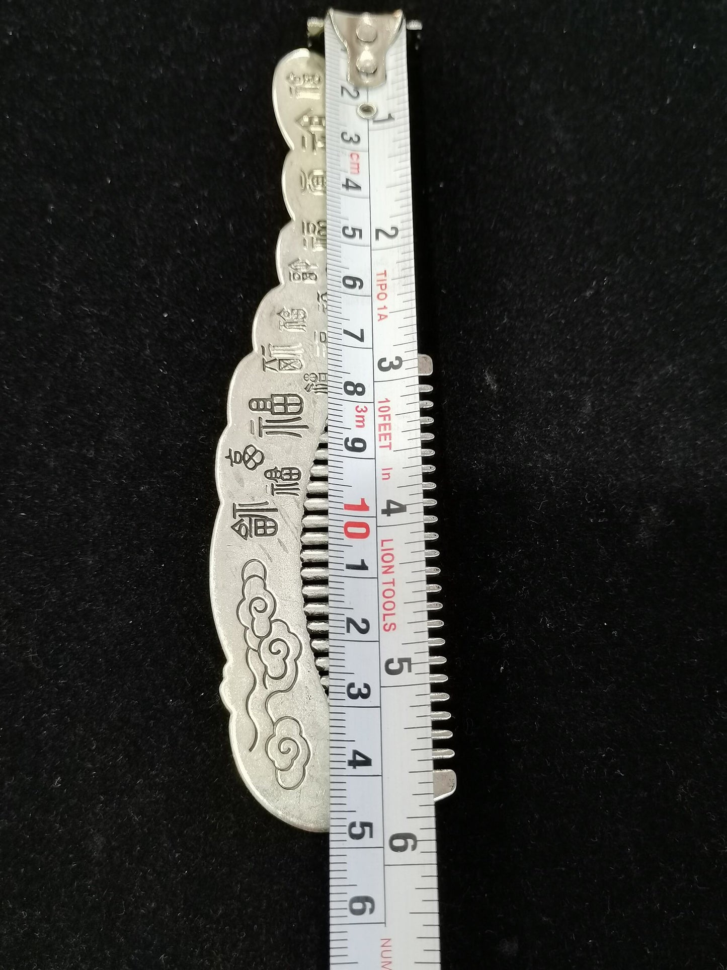 Chinese antique silver comb