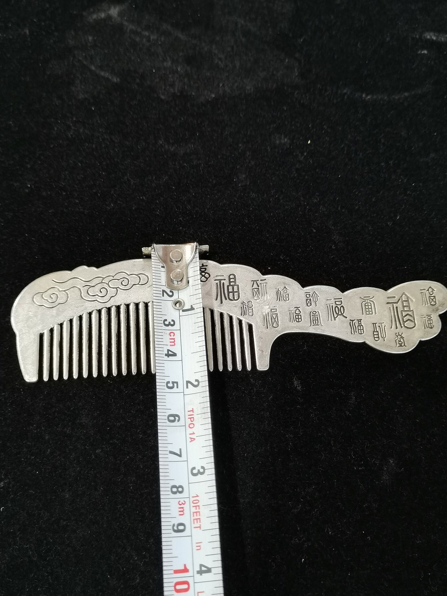 Chinese antique silver comb